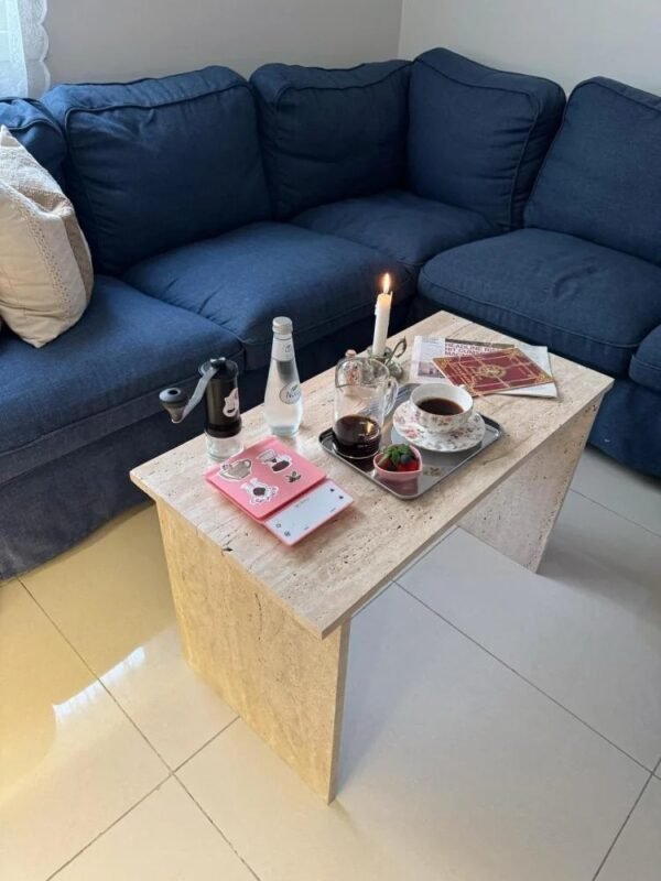 ⁦طاولة رخام ترفنتينو 40*80⁩ - الصورة ⁦7⁩