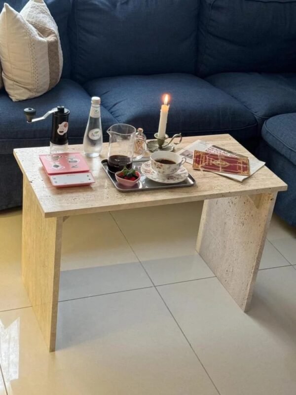 ⁦طاولة رخام ترفنتينو 40*80⁩ - الصورة ⁦2⁩
